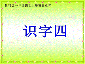 教科版一年级语文上册课件识字四.ppt