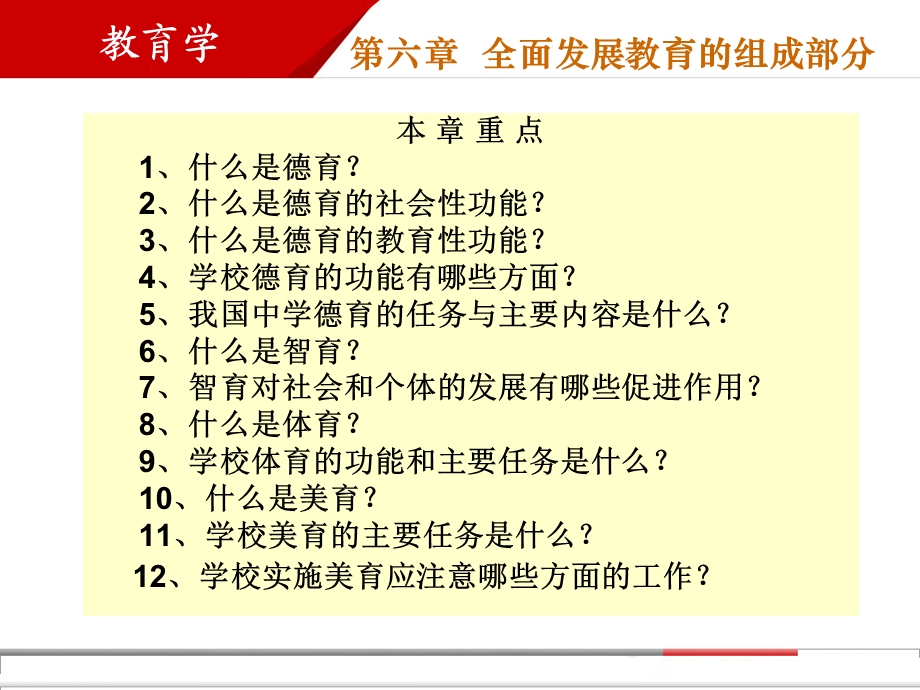 教师资格证考试7.第六章全面发展教育的组成部分.ppt_第2页