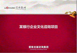 某银行企业文化咨询项目爱维龙媒.ppt