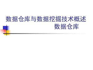 数据仓库与数据挖掘技术概述.ppt