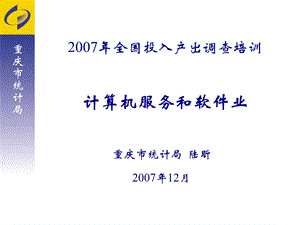 计算机服务和软企件业投入产出调查培训课件.ppt