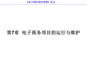 电子商务项目的运行与维护.ppt