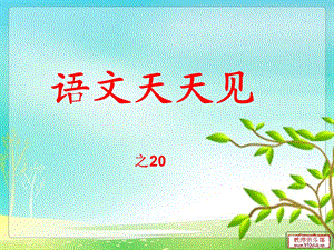 语文天天见20诗歌练习.ppt