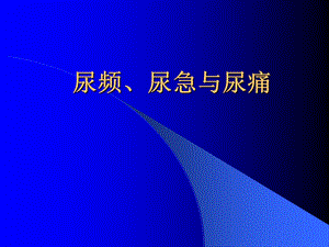 诊断学尿频、尿急与尿痛.ppt