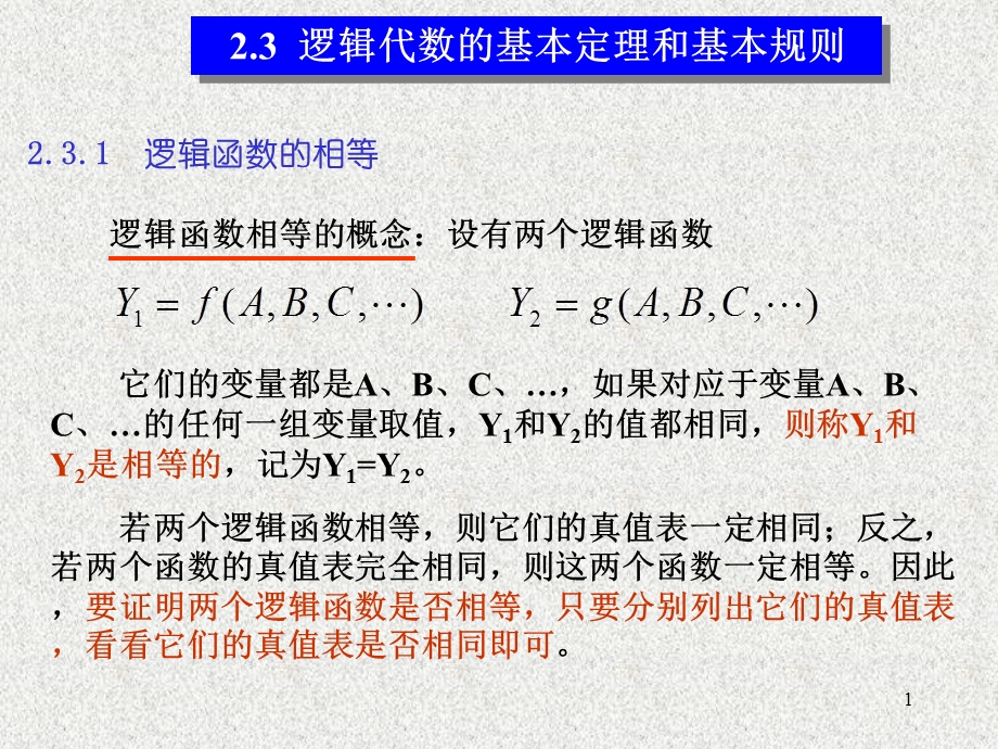 逻辑代数的基本定理基本规则逻辑函数简化.pptx_第1页