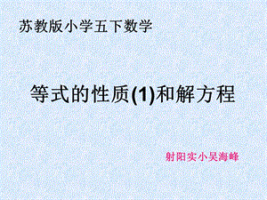 苏教版小学五年级数学下等式的性质和性质和解方程课件.ppt