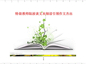 特级教师陆波谈文本细读引领作文杰出.ppt