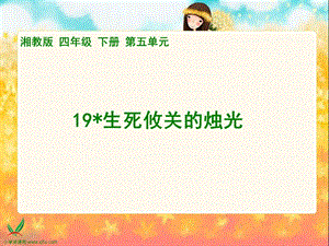 湘教版四年级下册《生死攸关的烛光》PPT课件.ppt