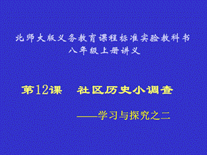 社会历史小调查课件北师大版八年级上册.ppt