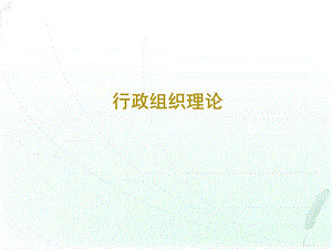 行政组织理论第3章.ppt