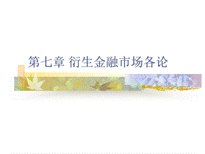 金融市场学经典课件第七章衍生金融市场各论.ppt