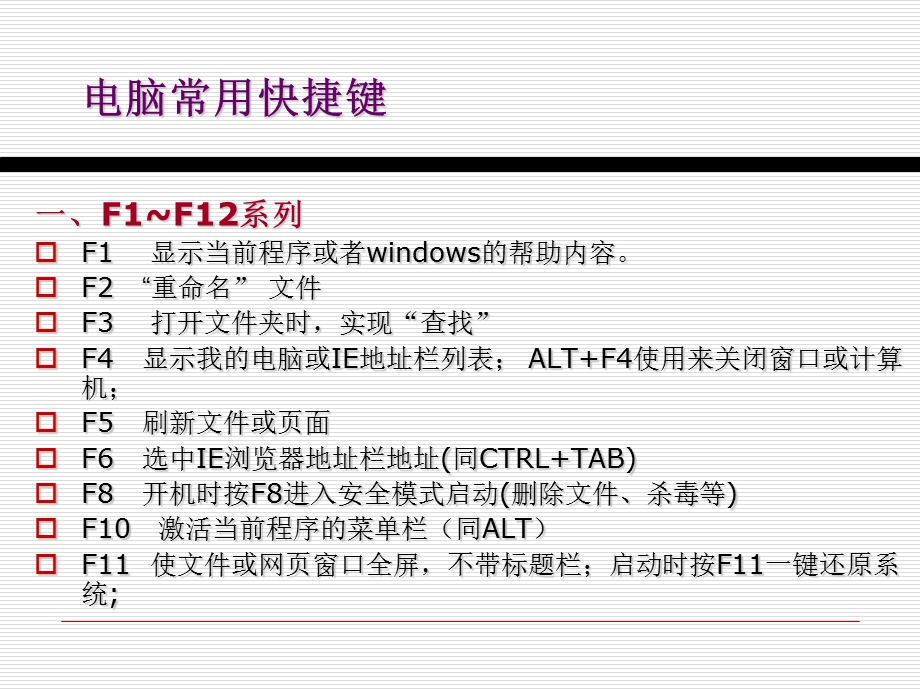 计算机常用快捷方式.ppt_第1页