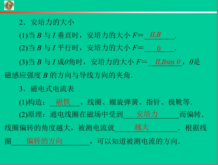 通电导线在磁场中受到的力课件(人教版选修3-1).ppt_第3页