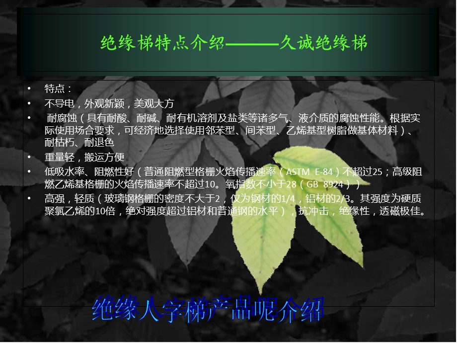 绝缘梯特点介绍￥绝缘人字梯简介.ppt_第2页