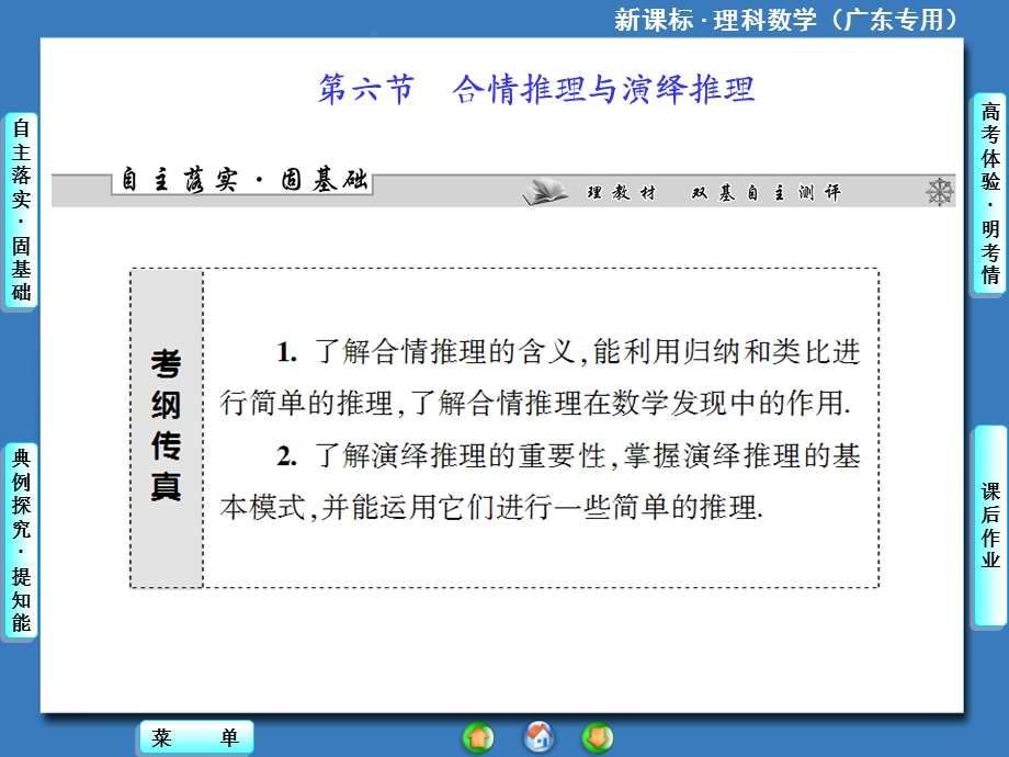课标理科数学第六章第六节合情推理与演绎推理.ppt_第1页