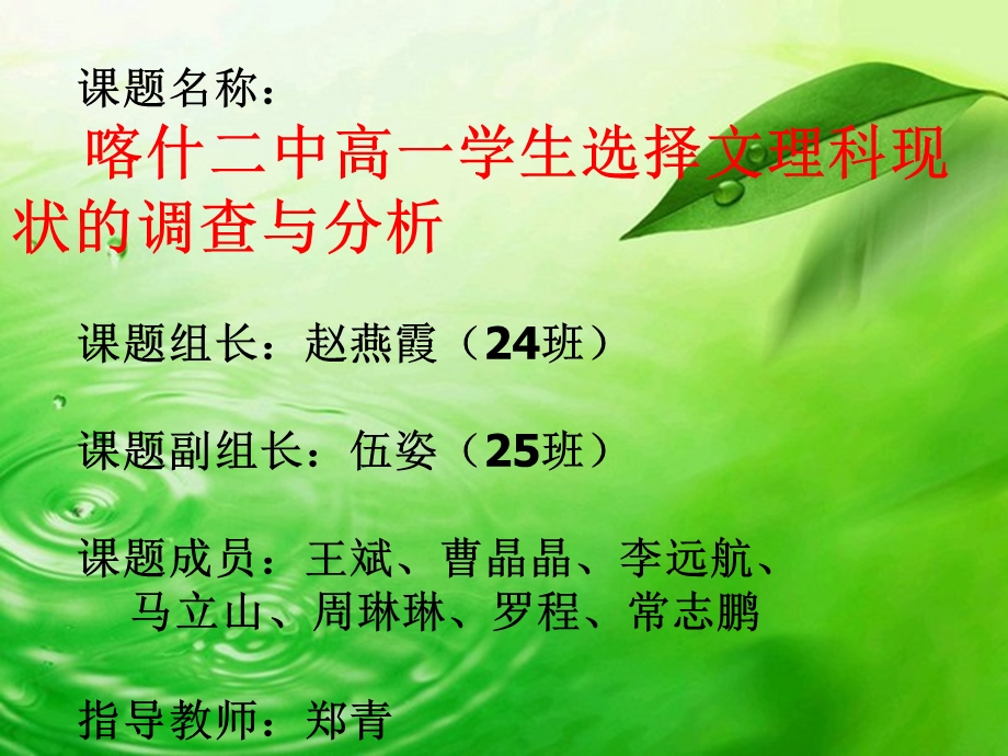 研究性学习高一生学决策文理科成果展.ppt_第2页