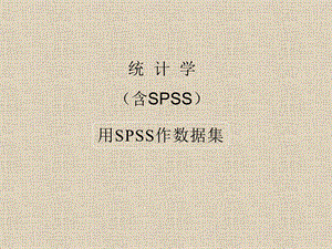 统计学教程(含spss)一spss数据建立.ppt