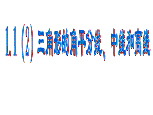 角形的中线和角平分线.ppt