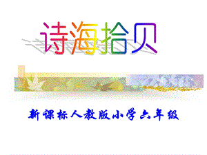 语文六上《诗海拾贝》.ppt