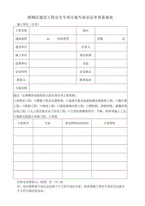 附件一：苏州市城区建设工程安全专项施工方案专家论证.docx