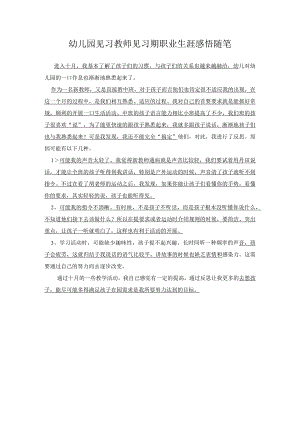 幼儿园见习教师见习期职业生涯感悟随笔.docx