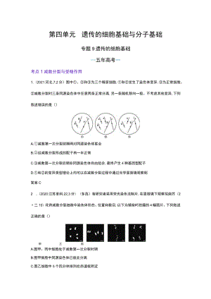 1_专题9 遗传的细胞基础（试题word）.docx