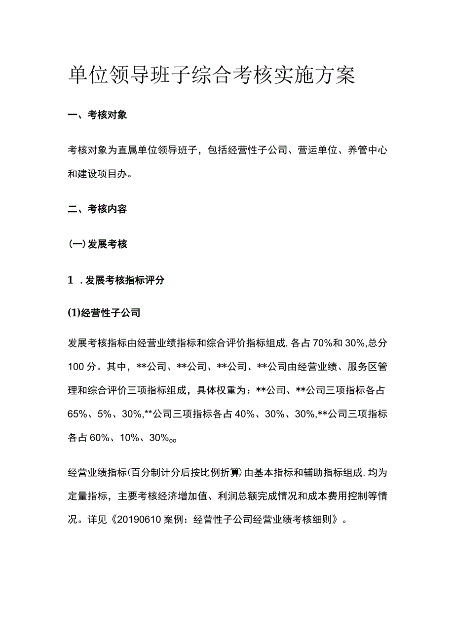 单位领导班子综合考核实施方案[全].docx_第1页