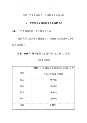 中国工艺美术品制造行业市场竞争格局分析.docx