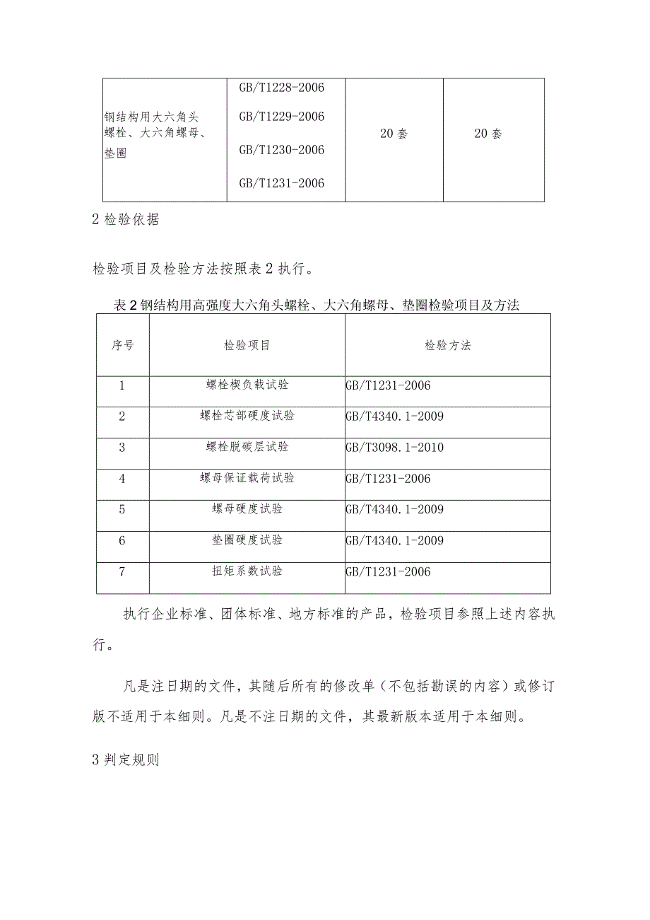 2022年钢结构用高强度大六角螺栓配件产品质量监督抽查实施细则.docx_第2页