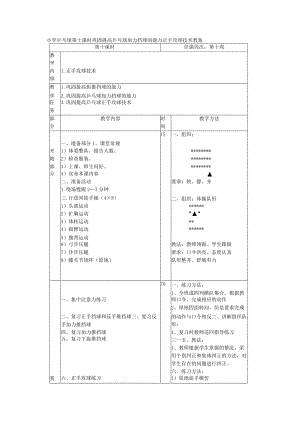 小学乒乓球第十课时巩固提高乒乓球加力挡球的能力正手攻球技术教案.docx