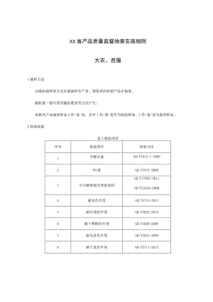 产品质量监督抽查实施细则——大衣、西服.docx