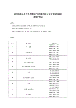 家用和类似用途插头插座产品质量国家监督抽查实施细则.docx