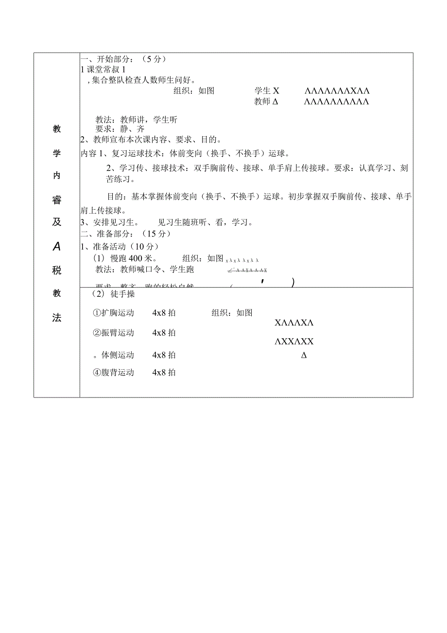 公共体育篮球课初级班第4课次学习传及接球技术教学方案.docx_第2页