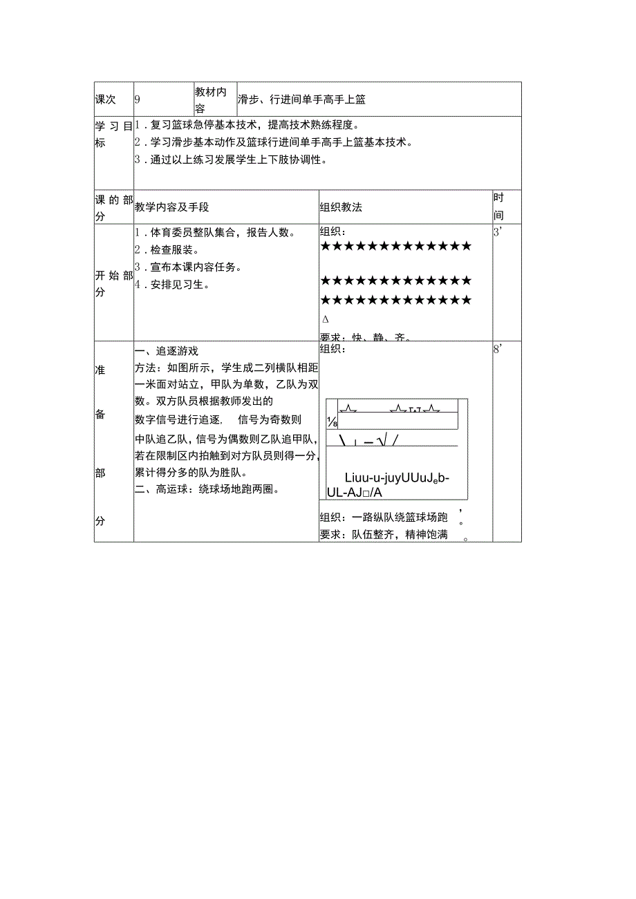 篮球滑步和行进间单手高手上篮教学课时计划.docx_第2页