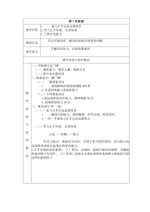 大学羽毛球教学学习正手吊球及头顶吊球教案.docx