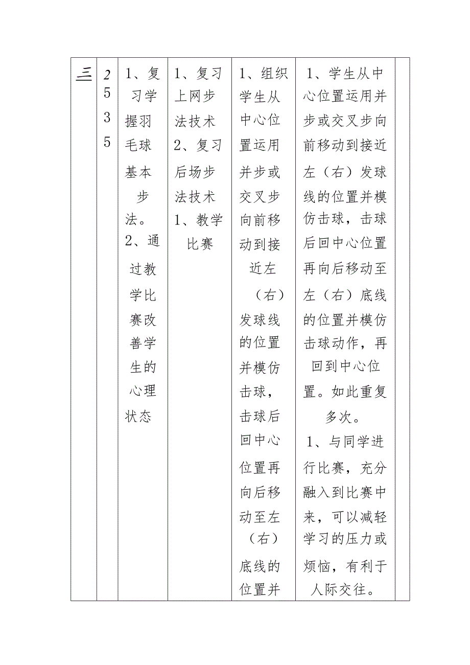 小学生羽毛球教学教案第12次课游戏平台.docx_第3页