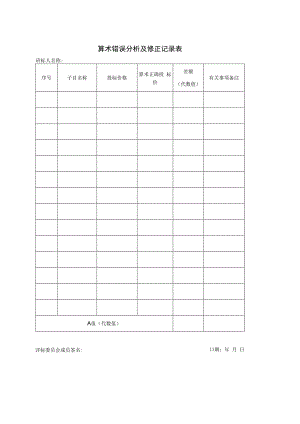 算术错误分析及修正记录表(2023年).docx