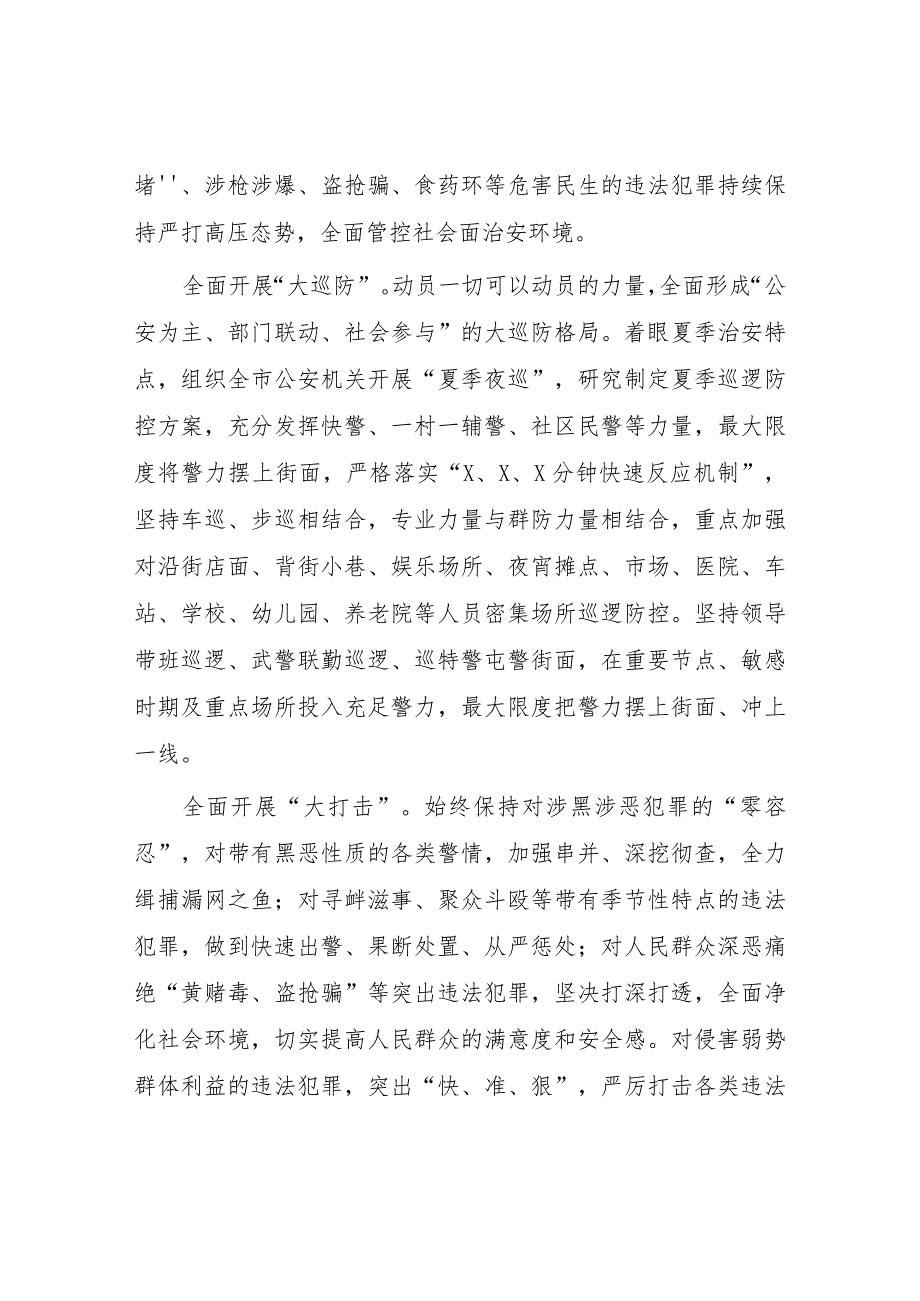 公安深入推进夏季治安打击整治“百日行动”工作总结报告六篇.docx_第3页