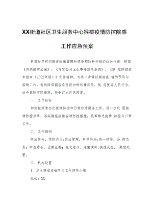 XX街道社区卫生服务中心猴痘疫情防控院感工作应急预案.docx