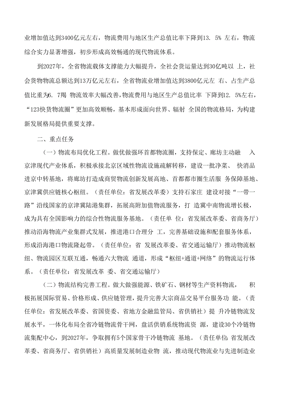 河北省人民政府办公厅关于印发河北省加快建设物流强省行动方案(2023―2027年)的通知.docx_第2页