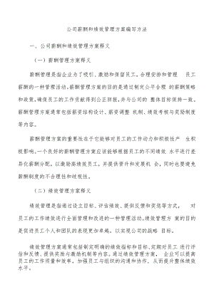 公司薪酬和绩效管理方案编写方法.docx