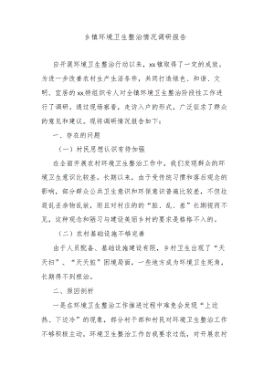 乡镇环境卫生整治情况调研报告.docx