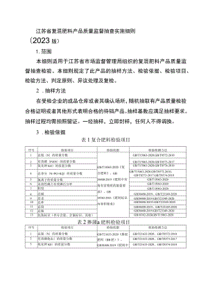 江苏省复混肥料产品质量监督抽查实施细则2023版.docx