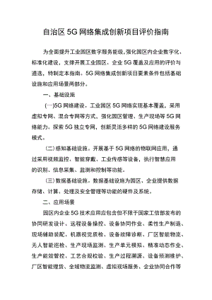 自治区5G网络集成创新项目评价指南.docx