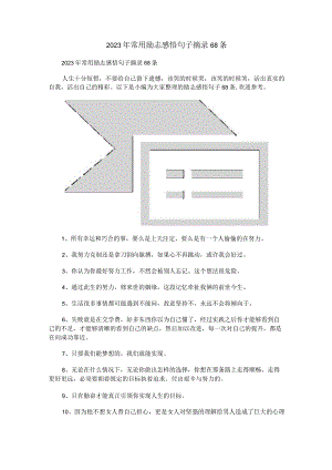 2023年常用励志感悟句子摘录68条.docx