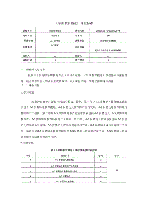 《早期教育概论》课程标准 （中）.docx