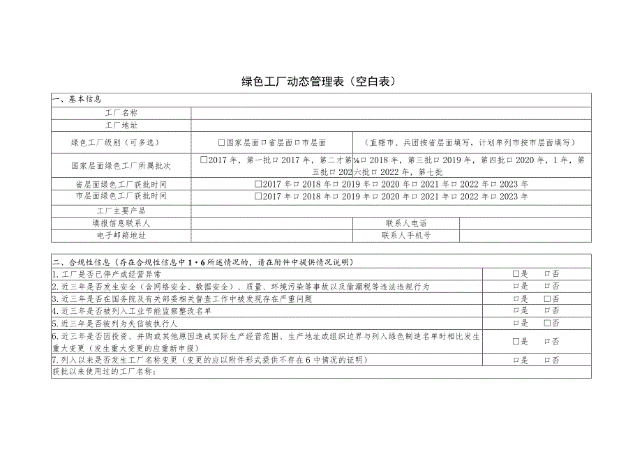 绿色工厂动态管理表空白表.docx_第1页