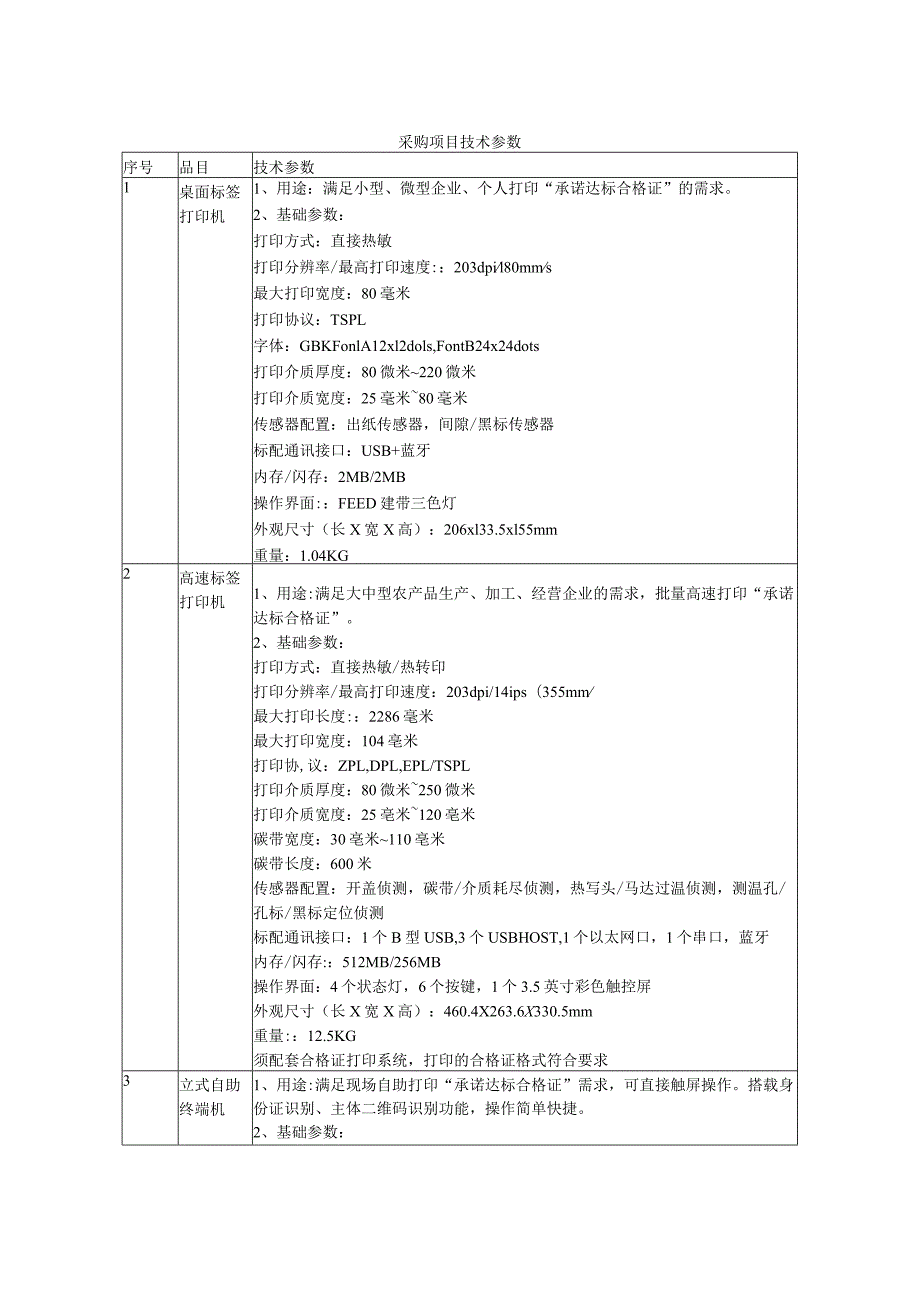 采购项目技术参数.docx_第1页