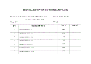 青岛市第二次全国污染源普查表现突出的集体汇总表.docx