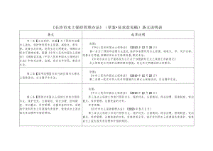 长沙市水土保持管理办法（草案·征求意见稿）条文说明表.docx